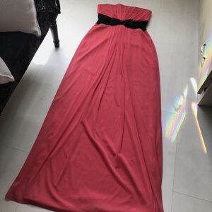 Jane Norman Maxi Coral With Bow Detail Boobtube Dress Summer Holidays Occasions